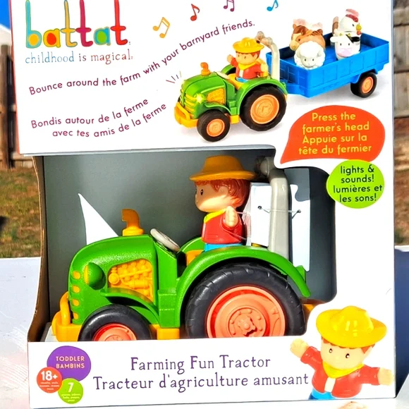Farming Fun Tractor W/Farmer & Your Barnyard Friends,Sheep, Horse,Cow, & Chicken - Picture 2 of 8